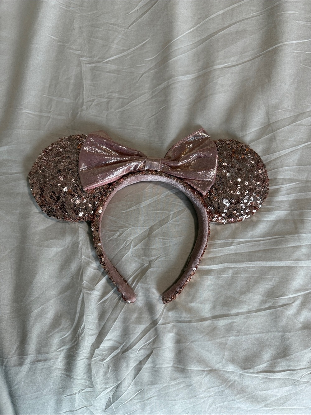 Disney Minnie Ears Headband - Rose Gold Ears with Bow